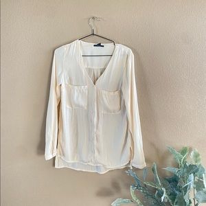 Cream Button-down Blouse